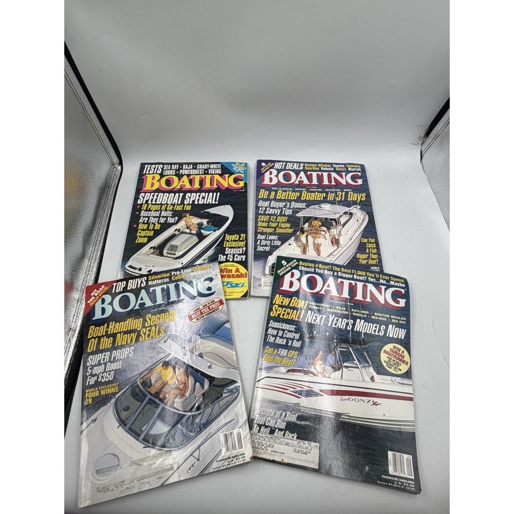 VTG Lot Of 4 Boating Magazine Yachting Motorboating May, June, July, Sept 1999